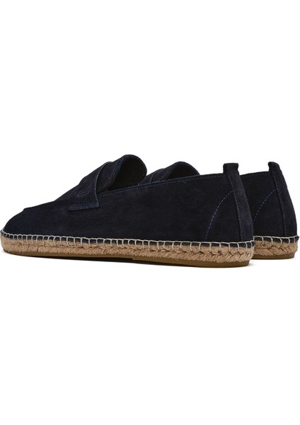 Erkek Lacivert Süet Deri Espadril 25SFD770110
