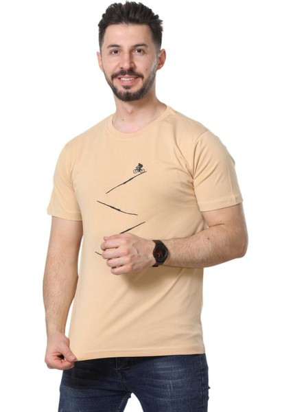 Regular Fit Bisiklet Yaka %100 Pamuk Basic Düz Kısa Kollu Tişört Bisiklet Baskılı fiyatları