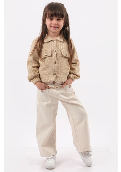 Ispanyol Paça Pantolon & Ceket Kız Çocuk Seti – Şık Kombin (2-5 Yaş)