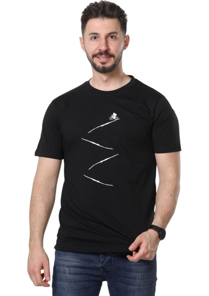 Regular Fit Bisiklet Yaka %100 Pamuk Basic Düz Kısa Kollu Tişört Bisiklet Baskılı