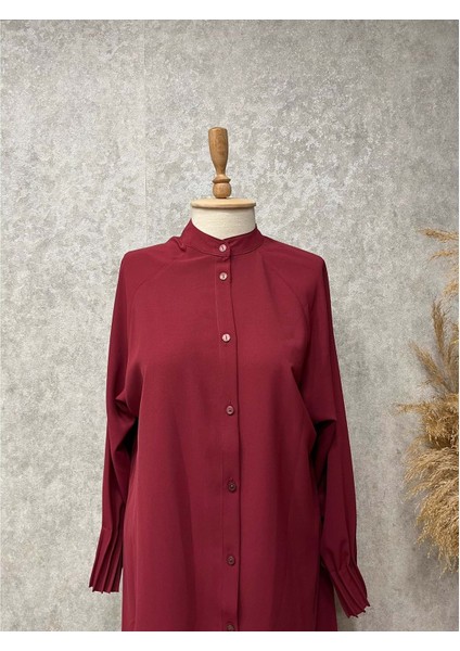 25Y1176 Tunik Kolları Nervürlü - Eylül - 25Y1176 - Bordo - 1