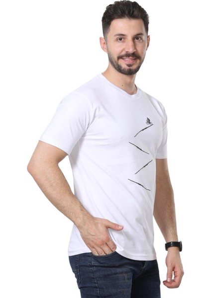 Regular Fit Bisiklet Yaka %100 Pamuk Basic Düz Kısa Kollu Tişört Bisiklet Baskılı fiyatları