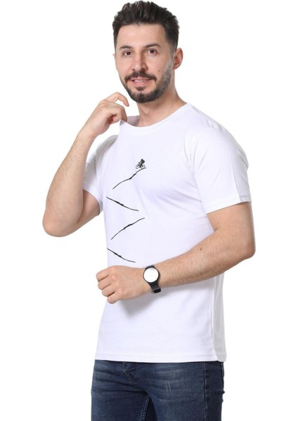 Regular Fit Bisiklet Yaka %100 Pamuk Basic Düz Kısa Kollu Tişört Bisiklet Baskılı modelleri