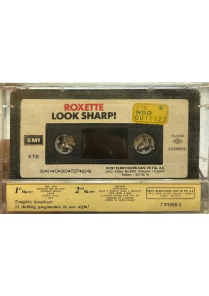 Kaset Roxette ‎– Look Sharp! Listen To Your Heart Bu Albümde 1989 Baskı Kaset fiyatları