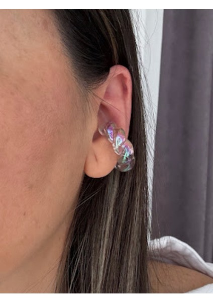 Burgu Neon Şeffaf Renkli Earcuff (Kıkırdak Küpesi)