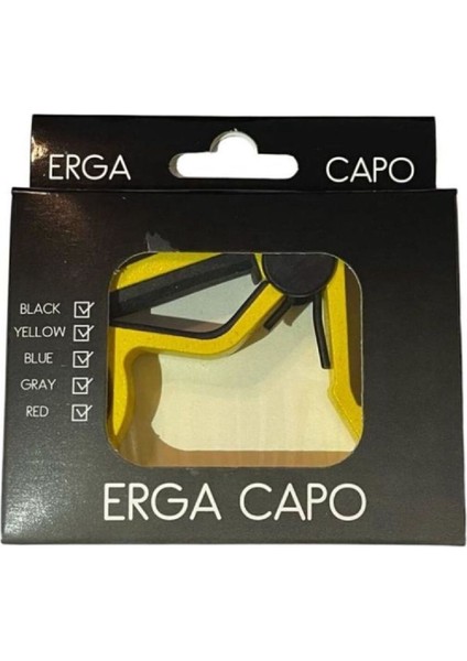Gitar ve Bağlama Için Metal Kapo (Kelepçe) - Sarı Capo Erga Capo Sarı