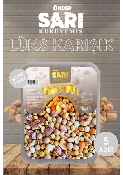 Lüks Karışık Kuruyemiş 110 gr x 5 Adet Şeffaf Tabak
