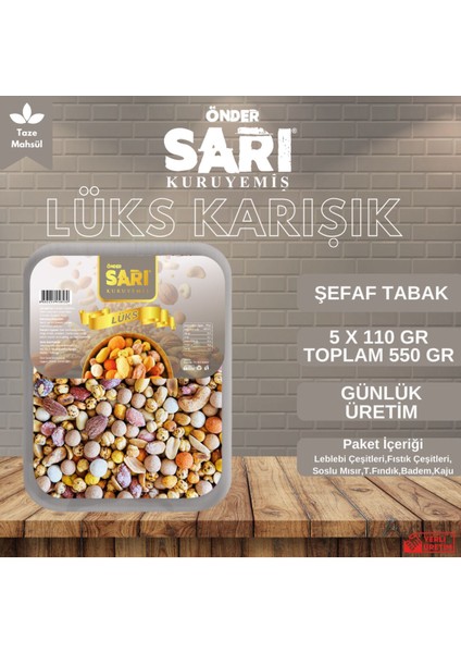 Lüks Karışık Kuruyemiş 110 gr x 5 Adet Şeffaf Tabak