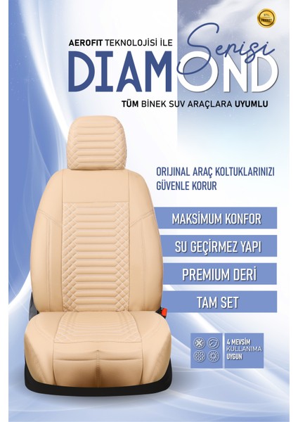 Opel Insıgnıa (2009-2016) Uyumlu Tam Set Oto Koltuk Kılıfı Dıamond Serisi .7