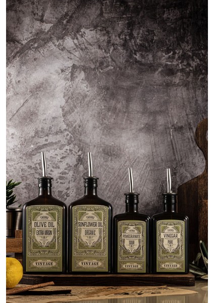 Sağlıklı 4'lü Naturel Yağ ve Sos Seti, 250-499 ml, Sarı Renk, Parça Sayısı 4+
