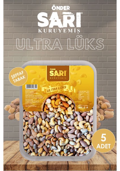 Ultra Lüks Karışık Kuruyemiş 110 gr x 5 Adet Şeffaf Tabak