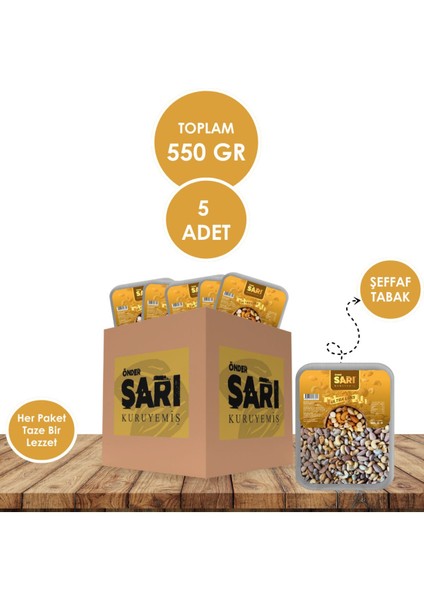 Ultra Lüks Karışık Kuruyemiş 110 gr x 5 Adet Şeffaf Tabak