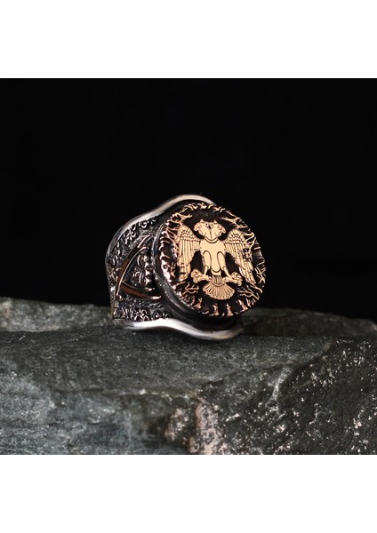 Çift Başlı Selçuklu Kartalı Kılıç Model Gümüş Yüzük modelleri