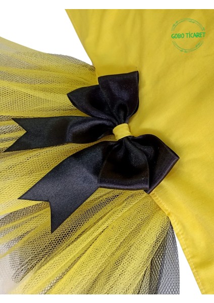 Siyah Papyonlu Sarı Tüllü Kedi Köpek Kıyafeti Elbisesi fırsatları