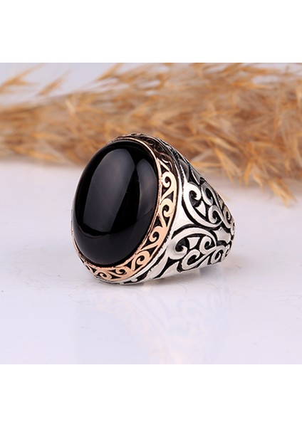 Onix Taşlı Oval Model 925 Ayar Gümüş Yüzük modelleri