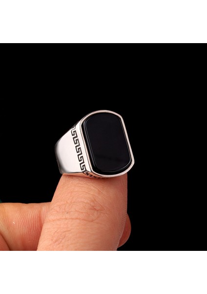 Onix Taşlı 925 Ayar Gümüş Erkek Yüzük fiyatları