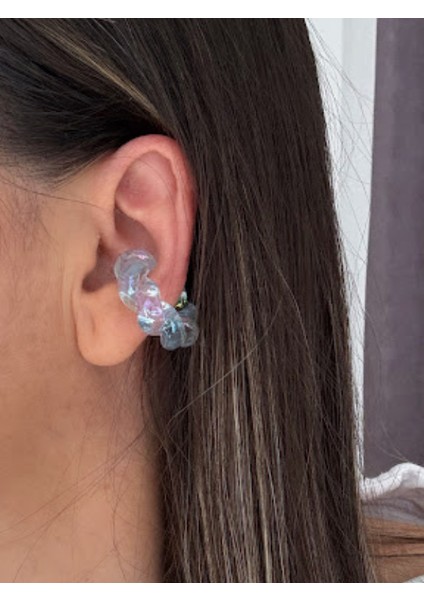 Burgu Neon Mavi Renkli Earcuff (Kıkırdak Küpesi) modelleri