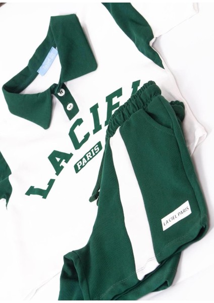 Erkek Çocuk Laci'el Paris Logo Detaylı Alt-Üst Takım Yeşil fiyatları