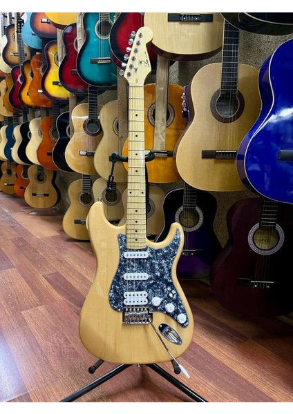 Naturel 2 Sıngle 1 Humbucker Elektro Gitar-Kılıf Kablo Pena Dahil