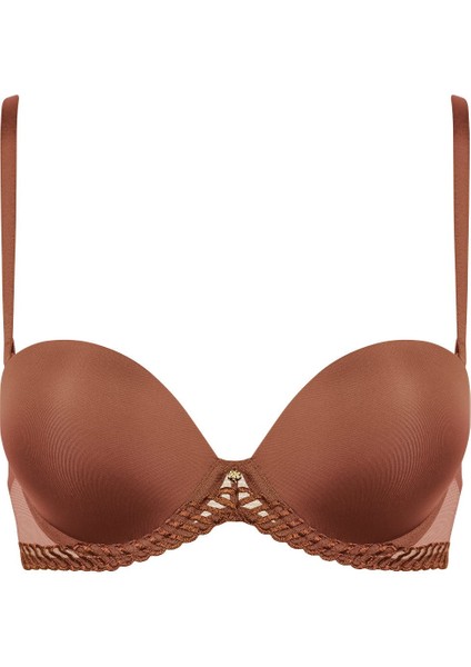 Sheer Emotion Bandeau Sütyen, Balenli, Çıkarılabilir Askılı ve Grafik Işlemeli Model