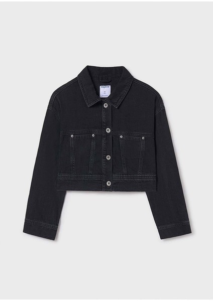 Yazlık Kız Çocuk Denim Ceket - Siyah