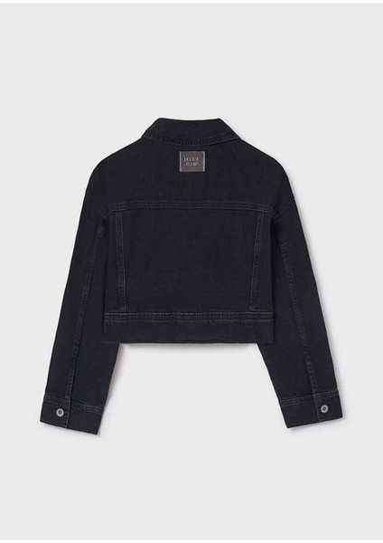 Yazlık Kız Çocuk Denim Ceket - Siyah