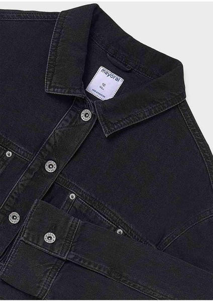 Yazlık Kız Çocuk Denim Ceket - Siyah