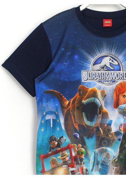 Dinazorlu Lego Jurassic World Oyun 3D Baskılı Kısa Kollu Yazlık Erkek Çocuk Tişört Lacivert 001-0002049 modelleri