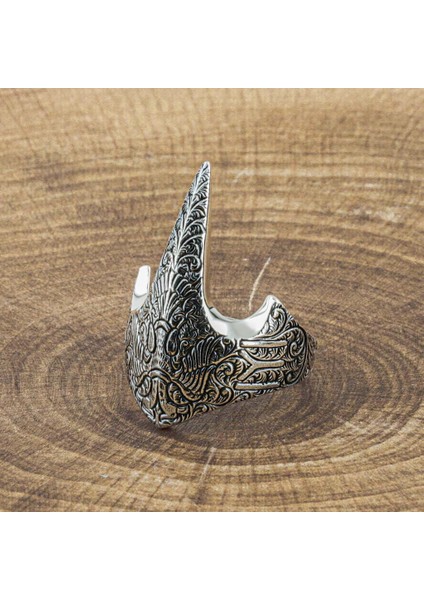925 Ayar Gümüş Özel Selçuklu Kartallı Zihgir Yüzüğü