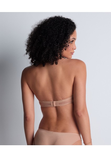 Sheer Emotion Bandeau Sütyen, Balenli, Çıkarılabilir Askılı ve Grafik Işlemeli Model