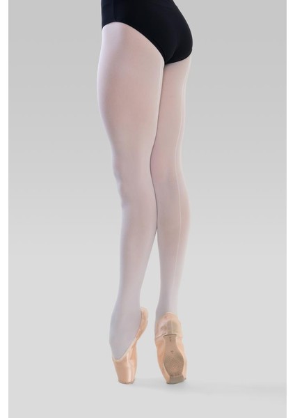 Dancewear Arkası Çizgili Beyaz Bale Çorabı