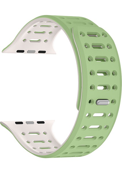 Watch 10 46MM Uyumlu Zore KRD-124 Silikon Kordon Strap Kayış-Açık Yeşil-Starlight