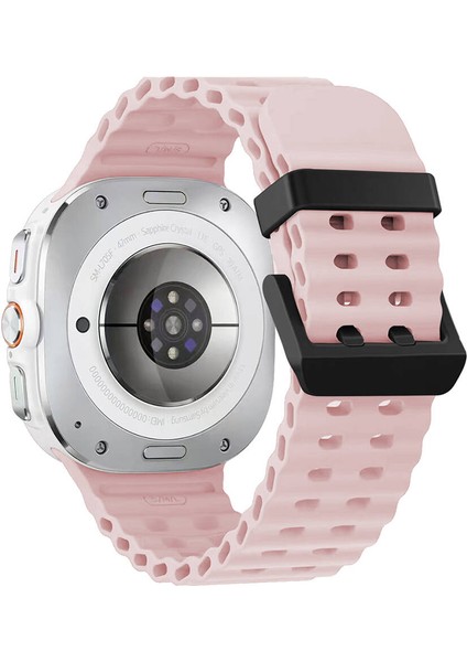 Samsung Galaxy Watch Ultra 47MM KRD-118 Tırtıklı Tasarım Silikon Kordon-Beyaz