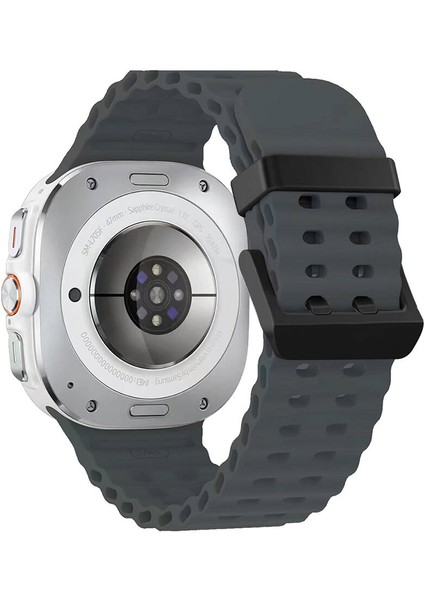 Samsung Galaxy Watch Ultra 47MM KRD-118 Tırtıklı Tasarım Silikon Kordon-Beyaz