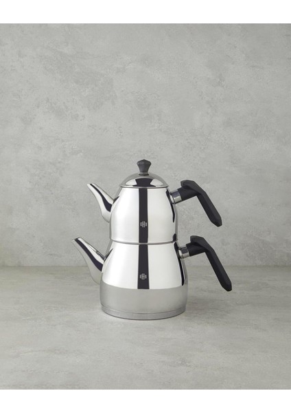 Mini paslanmaz çelik çaydanlık, şık tasarım, pratik kullanım, 0.65-1.20 L, Bej renk
