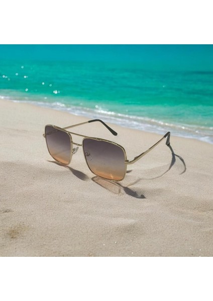 UV400 Korumalı Unisex Gold Güneş Gözlüğü fiyatları