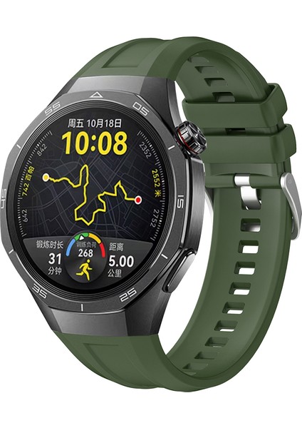 Huawei Watch Gt5 Pro 46MM Uyumlu KRD-130 Silikon Kordon Strap Kayış-Yeşil