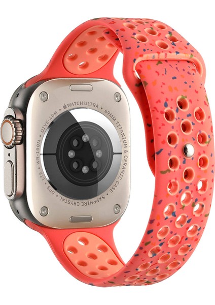 Watch 42MM Kordon Yeni Seri 2023 Krd-02 Uyumlu Strap Kayış - Turuncu