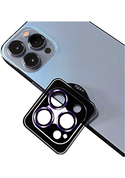 Apple iPhone 14 Pro Max Uyumlu Tuva Cl-09 Kamera Lens Koruyucu-Koyu Mor