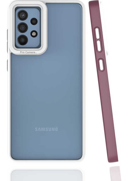 Samsung Galaxy A72 Kılıf Tuva Mima Kapak-Mürdüm