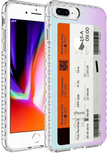 Apple iPhone 8 Plus Kılıf Airbag Kenarlı Renkli Desenli Silikon Tuva Elegans Kapak-No1