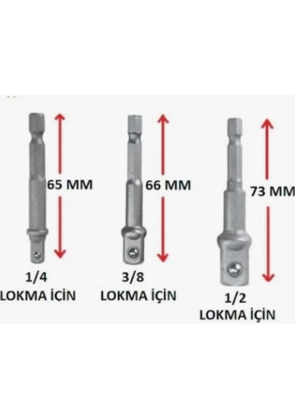 Hex Lokma Adaptör Seti 3lü