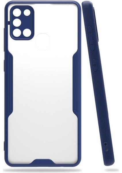 Samsung Galaxy A21S Kılıf Tuva Parfe Kapak-Lacivert