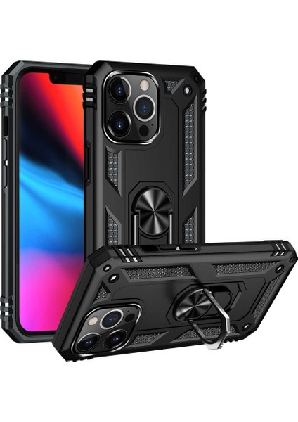 Apple iPhone 13 Pro Max Kılıf Tuva Kapak-Siyah