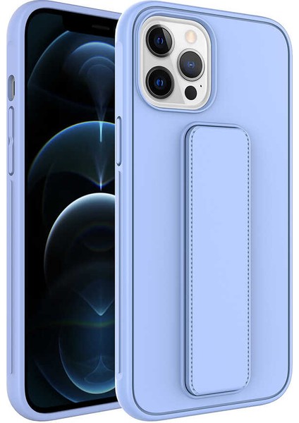Apple iPhone 12 Pro Kılıf Tuva Qstand Kapak-Lila