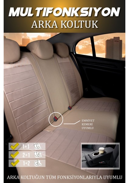 Ford Connect (2014-2019) Uyumlu Tam Set Oto Koltuk Kılıfı Mars Serisi .7 modelleri
