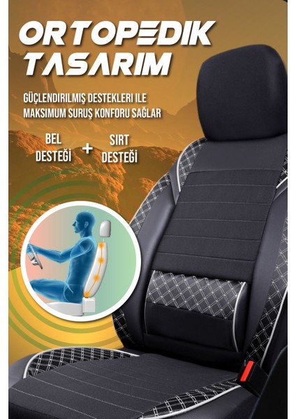 Honda Civic Vtec2 (2001-2006) Uyumlu Tam Set Oto Koltuk Kılıfı Mars Serisi .3 indirimleri