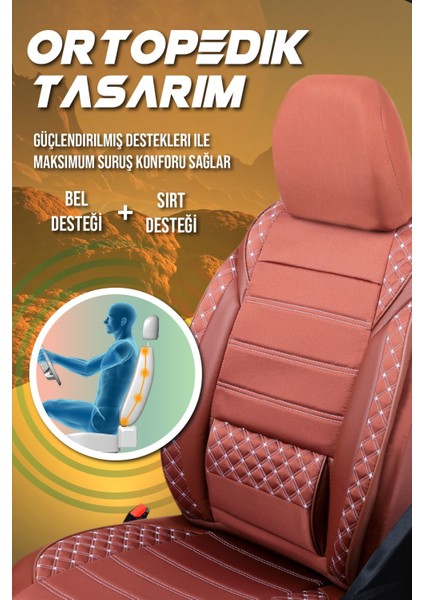 Nissan Micra Tek Kapı (2000-2005) Uyumlu Tam Set Oto Koltuk Kılıfı Mars Serisi .6