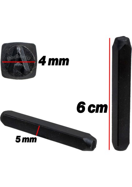 Çelik 4 mm Numaratör 36 Parça Harf Rakam Uç Seti Damgalama Takımı Metal Kazıma