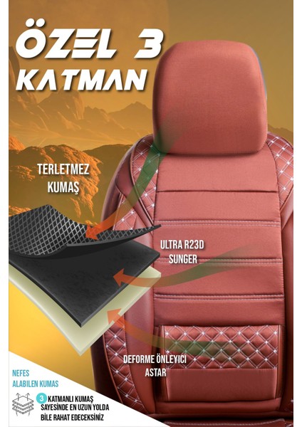 Toyota Corolla (2000-2002) Uyumlu Tam Set Oto Koltuk Kılıfı Mars Serisi .6 fırsatları